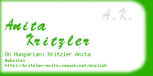 anita kritzler business card